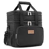Lifewit Lunch Box for Men Women, Black, 12L/16Can, Insulated Soft Cooler Bag with Padded Shoulder Strap, Ideal for Work/Flight/Travel