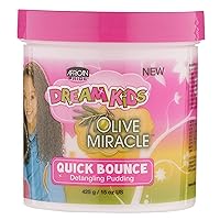 African Pride Dream Kids Olive Miracle Quick Bounce Detangling Pudding (3 Pack) - Detangles & Controls Hair Frizz, Adds Shine to Natural Coils & Curls, 15 Oz