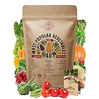 Organo Republic 40 Vegetable Seeds Variety Pack - 7,400 Non GMO, Heirloom in Bulk Individual Packets, Home Survival Garden Seeds for Hydroponic, Indoor, Outdoors Gardening