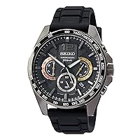 Seiko Men's Quartz Watch Stainless Steel with Silicone Strap