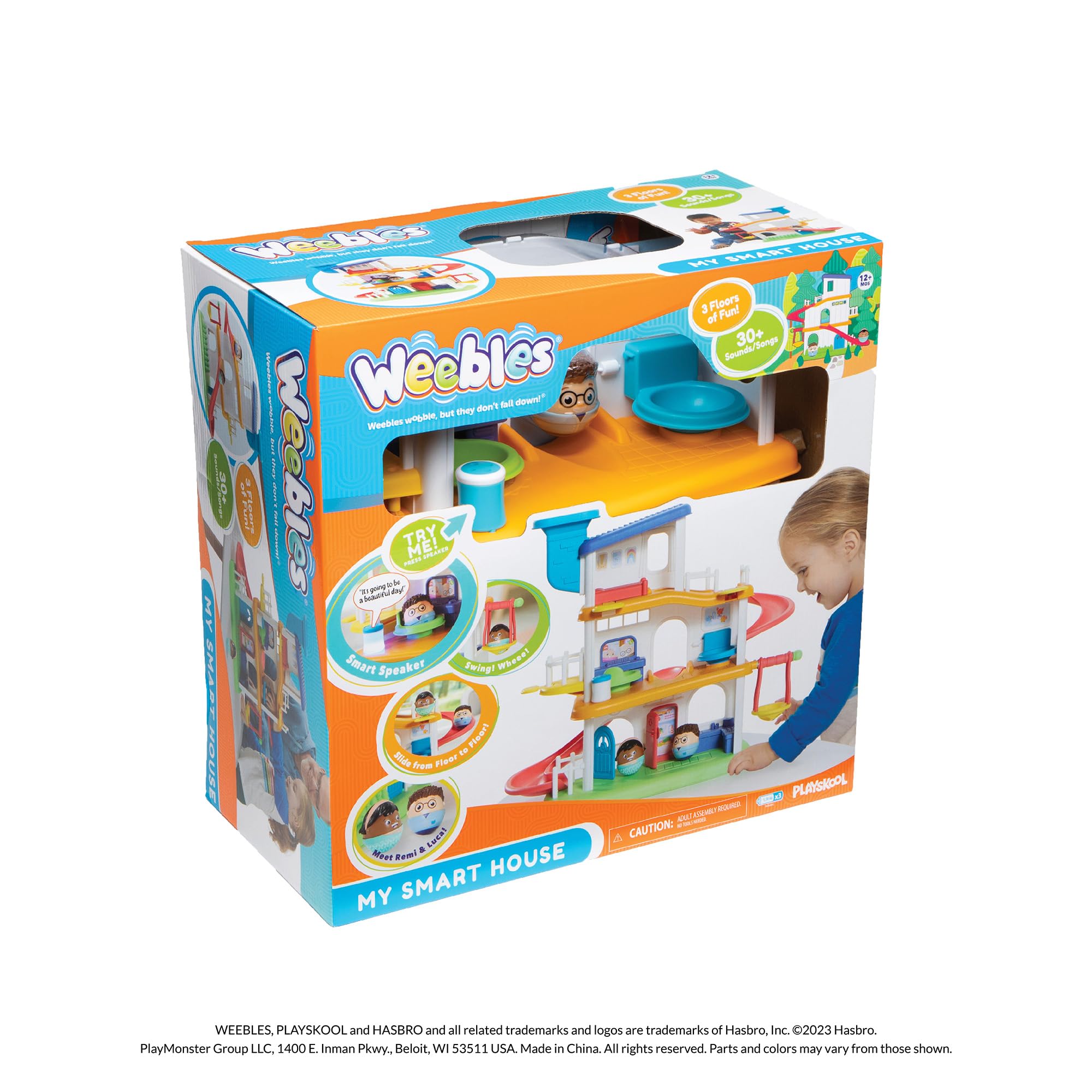 Playskool Weebles My Smart House - Weeble Wobble Preschool Toy for Toddlers Smart Speaker with Sounds + Songs 3 Floors of Imaginative Play for Ages 12 Months and Up