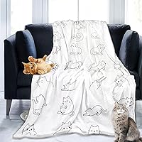 Soft Fleece Blanket Black Cat YISUMEI 100 x 150 cm Throw Suitable for Sofa or Bed 
