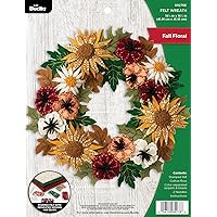 Bucilla 89278E Felt Applique Wreath Kit, 16.5