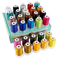 New brothread 30 Colors Polyester Embroidery Machine Thread Kit 500M (550Y) Each Spool - Colors Compatible with Janome and Robison-Anton Colors - Assortment 3
