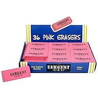 Sargent Art Large Erasers, 36 per Pack, Light Pink, Pink, Count