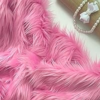 Bianna Bubblegum Pink Luxury Faux Fur Fabric, by The Yard, American Seller, Shag Shaggy Material for Crafting, Sewing, Costumes, Fursuits, Home Decor (2 Yards - 72x60 inches)