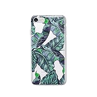 MILKYWAY Clear Case Compatible with iPhone 8/7 Leaves Jungle Monstera Design Protective Back Case Cover for Apple iPhone 7/8 [Supports Wireless Charging] - BLUE TROPICS