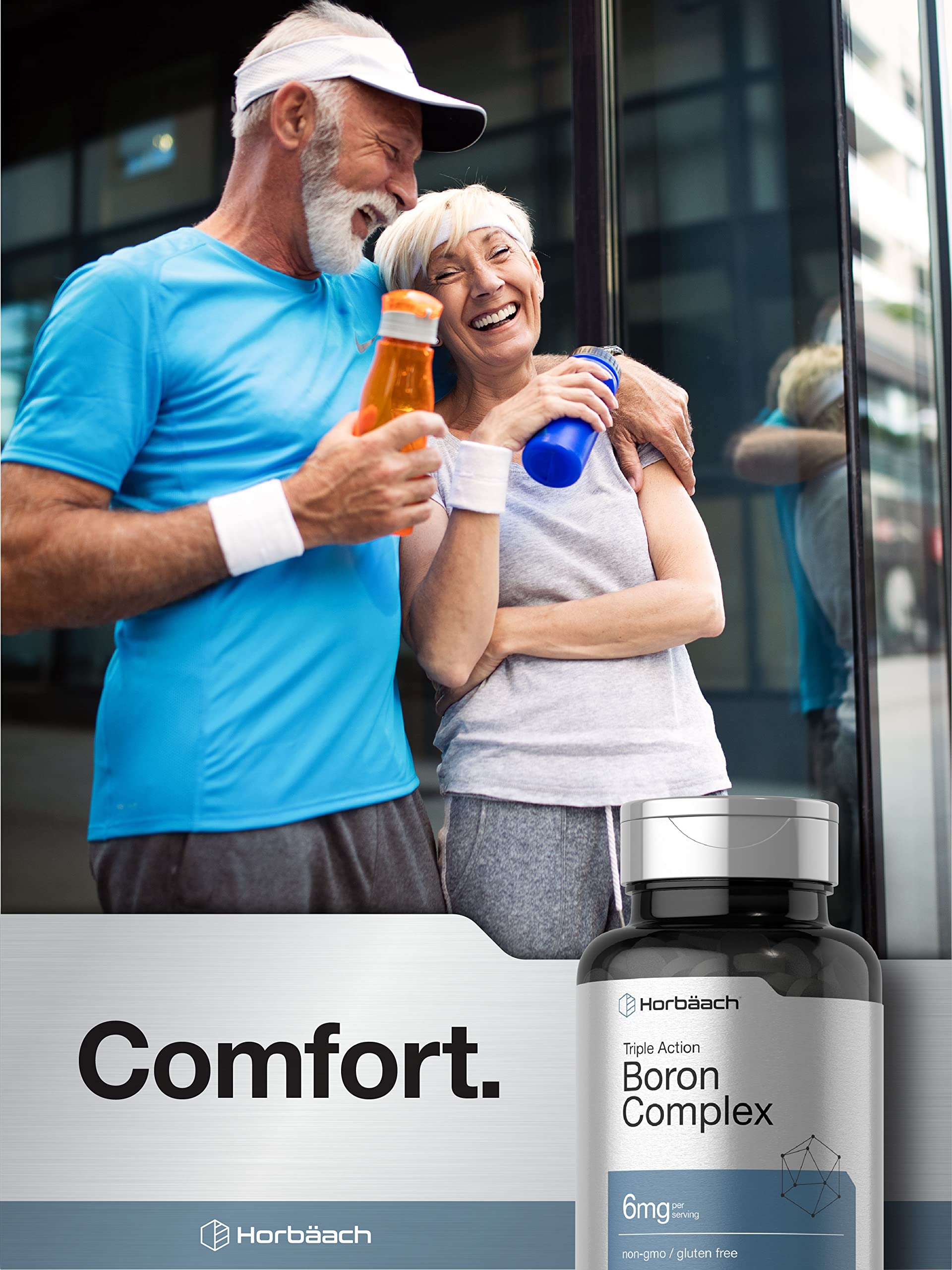 Boron Supplement 6mg | 300 Tablets | Triple Action Complex for Men and Women | Boron Citrate, Boron Glycinate, and Boron Asparate | Non-GMO and Gluten Free | by Horbaach