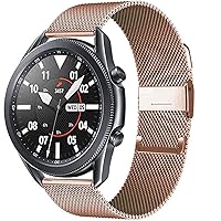 20/22mm for Huawei Watch gt2 pro/fit Band for Watch 3 45/41mm Stainless Steel milanese Belt Active 2 46/42mm Strap (Color : Rose Gold, Size : Huawei GT 2 2e 42mm)