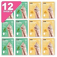 Original Derma Beauty Hand mask 12 Pairs Restoring Cica + Moisturizing Vitamin E Hydrating Hand Mask Hand Mask Gloves (Assort #1) Hand Repair Gloves Hand care Hand Rejuvination Soothing Gloves