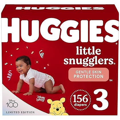 Huggies Little Snugglers Baby Diapers, Size 3 (16-28 lbs), 156 Ct