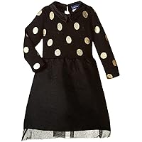 Andy & Evan Baby Girls' Foil Dot Sweater Dress with Taffetta Skirt-Infant