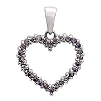 Open Heart Pendant !! 925 Sterling Silver 1.20 Ctw Natural Gemstone Wedding Gift for her Pendant (tanzanite)