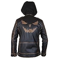 F&H Kid's Genuine Leather Supervillain Killing Jacket with Removable Hood