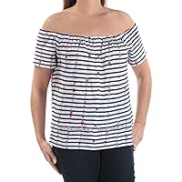 Lucky Brand Women's Short Stripe Off The Shoulder Top