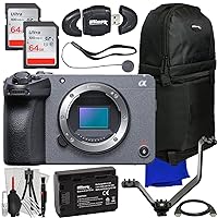 Ultimaxx Starter FX30 Digital Cinema Camera Bundle (Body Only) - Includes: 2X 64GB Ultra Memory Cards, V-Shaped Bracket, Replacement Battery, Water-Resistant Sling Backpack & More (21pc Bundle)