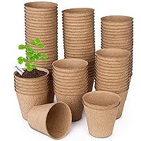 ANGTUO 102 Pcs Peat Pots for Seedlings, 3.14 inch Biodegradable Seed Nursery Pot with Drainage Holes, Seedling Pots Include 20 Labels