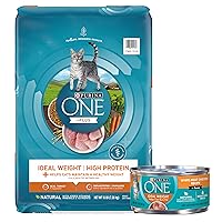 Purina ONE Natural, Weight Control Dry Cat Food & Wet Cat Food, Ideal Weight Bundle Pack