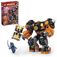 LEGO NINJAGO Cole’s Elemental Earth Mech Mini Ninja Toy, Customizable Action Figure Adventure Toy with Cole and Wolf Warrior Minifigures, Ninja Gift for Boys, Girls and Kids Ages 7 and Up, 71806