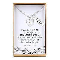 Stainless Steel Mustard Seed Pendant Necklace Christian Baptism Faith Gift with Box Y1030