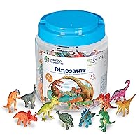 Learning Resources Dinosaur Counters, Set of 60 Colored Dinosaurs, Fine Motor Toy, Ages 3+,Multi-color