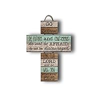 Strong and Courageous Crosswords Plaque, One Size, Multi