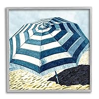 Striped Beach Umbrella Framed Giclee Art by Ziwei Li