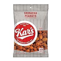Kar’s Nuts Spicy Hot Sriracha Peanuts, 3.5 oz Individual Snack Packs – Bulk Pack of 42, Gluten-Free Snack Mix