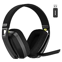 BINNUNE Wireless Gaming Headset with Flip Microphone for PC, PS4, PS5, Playstation 4 5,2.4GHz Wireless Bluetooth USB Gamer Headphones with ENC Mic for Laptop Computer,48H
