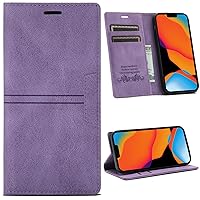 XYX Wallet Case for Redmi Note 13 4G, Skin Feel Matte PU Leather Slim Wallet Case Kickstand Card Slots Magnetic Cover for Redmi Note 13 4G, Purple