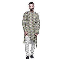 Atasi Designer Printed Summer Wear Long Kurta with White Pajama Set for Men