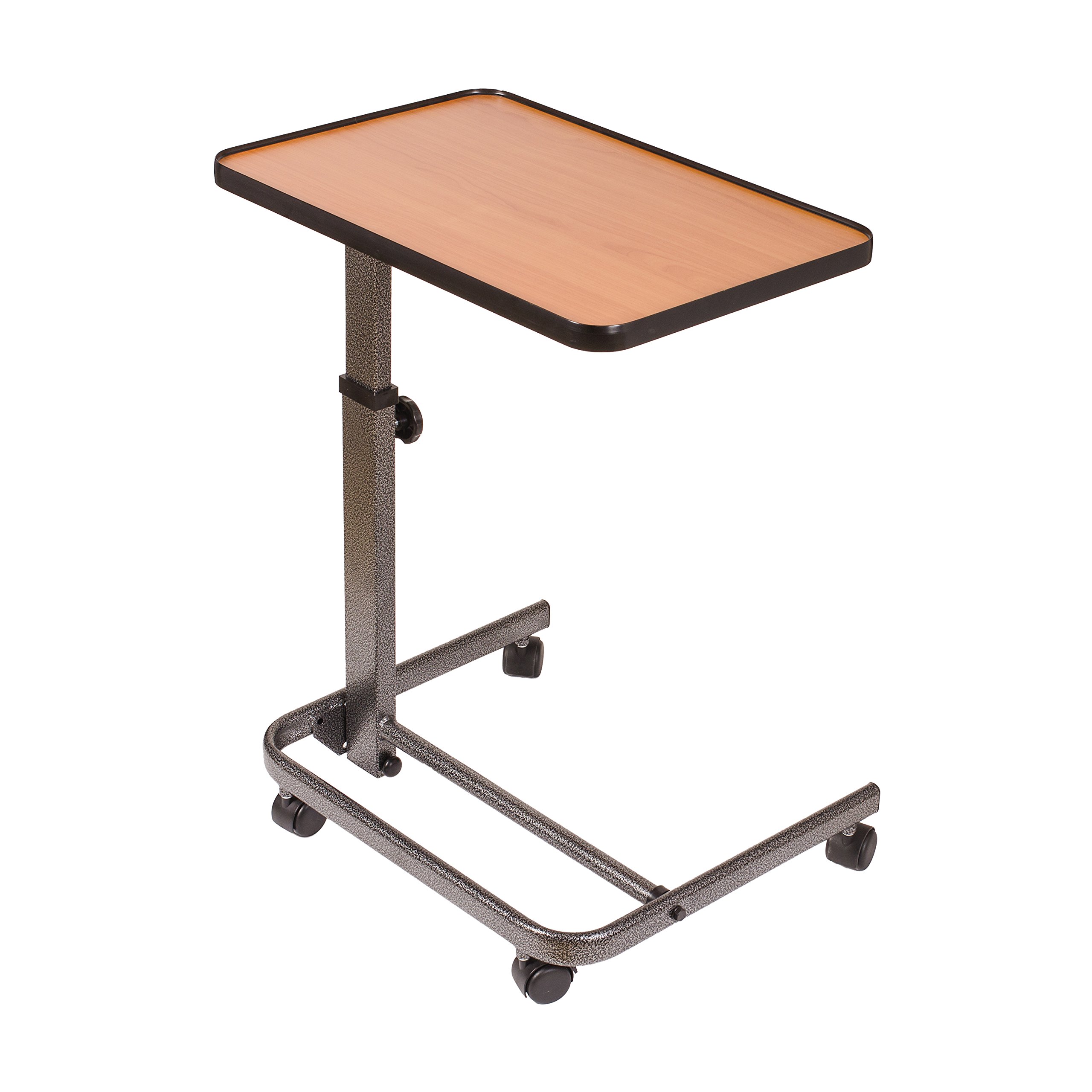 DMI Tilt-Top Overbed Table, Bedside Table with Wheels, Hospital Bed Table, Bed Trays for Eating, Bed Trays, Rolling Tray Height 25.5