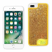 Reiko Wireless iPhone 7 Plus Case with Flowing Glitter and Led Effect - Yellow