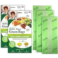Debbie Meyer GreenBags 40-Pack (16M, 16L, 8XL) – Keeps Fruits, Vegetables, and Cut Flowers, Fresh Longer, Reusable, BPA Free, Made in USA