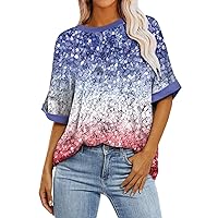 Short Sleeve Tops for Women Oversized T Shirts Loose Fit Crewneck Ummer Casual Tunic Blouse 2024 Y2k Tee Tops
