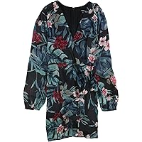 Guess Women's Rhodes Black Jungle Floral-Print Fit & Flare Dress Black Size Small