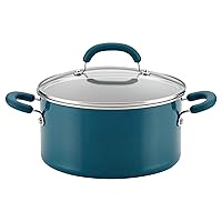 Rachael Ray Create Delicious Nonstick Stock Pot/Stockpot with Lid - 6 Quart, Blue