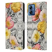 Head Case Designs Officially Licensed Micklyn Le Feuvre Collage of Flowers and Pattern Florals 2 Leather Book Wallet Case Cover Compatible with Motorola Moto G14