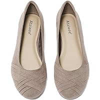Ataiwee Women's Wide Width Flats Shoes - Casual Comfortable Round Plus Size Ballet Shoes.