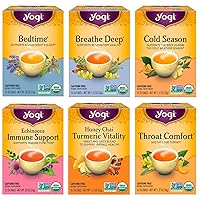 Thoughtfully Gourmet, Yoga Vibes Tea Gift Set, Tea Sampler Includes 6  Flavors of Tea with Inspirational Quotes, Great Yoga Gifts for Women, Set  of 90