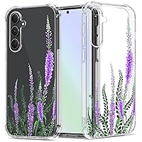 Floral Clear Case for Galaxy S23 FE for Women/Girls,Pretty Phone Cover for Samsung Galaxy S23FE,Flower Design Slim Soft Transparent Drop Proof TPU Protective Silicone Bumper Case,FL-21
