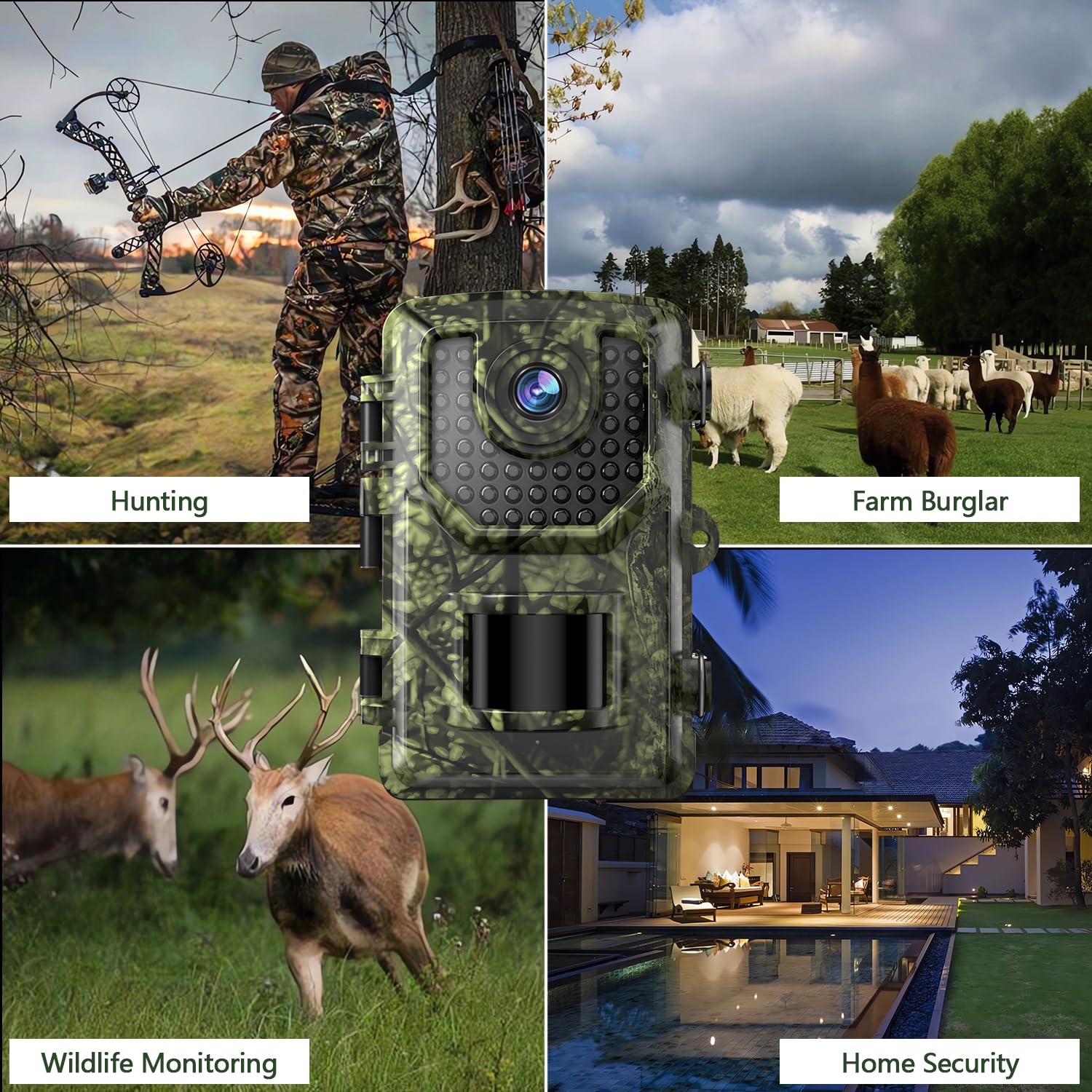 Digitgarden Wildlife Camera 32MP 1296P Full HD Trail Camera with Night Vision Motion Activation 0.2s Trigger Time 42pcs No Glow Infrared LED IP66 Waterproof 2.4''LCD Hunting Camera