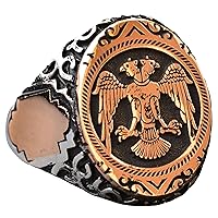 Double Headed Eagle Men Ring, Albanian Ring, Animals Ring, 925 Solid Sterling Silver Ring For Men