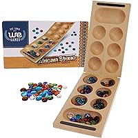 Solid Wood Folding Mancala Board Game - 18 in., Fun Games for Family Game Night, Family Games, Travel Games for Adults, Home Decor, Living Room Decor, Birthday Gifts, Table Games, Table Decor
