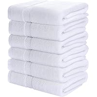 79404 Bath Towels, White, 25x50 Inches Towels for Pool, Spa, and Gym Lightweight and Highly Absorbent Quick Drying Towels, 25 in x 50 in
