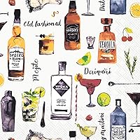 Cocktails for Him Party Napkins - 40 CT | 2 Packs of 20CT Cocktail Napkins