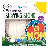 Creative Roots Paint Your Own #1 MOM Stepping Stone, Craft Kits for Kids, Ceramics to Paint, Ages 6+