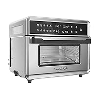 Megachef 10 in 1 Electronic Multifunction 360 Degree Hot Air Technology Countertop Oven, Silver Chrome, 25 Liter Capacity