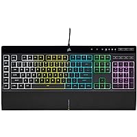 CORSAIR K55 RGB PRO Gaming Keyboard, Black - IP42 Dustproof and Splashproof - Removable Palmrest - Dedicated Media and Volume Keys (CH-9226765-JP)