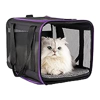 Soft Pet Carrier for Large and Medium Cats, 2 Kitties, Small Dogs. Easy to Get Cat in, Great for Cats That Don't Like Carriers (Black)